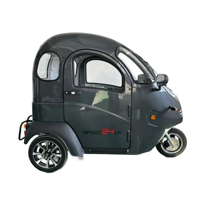 GreenCab Kabinescooter Grå – Enkel Batteri | Op til 60 km & Uden Kørekort