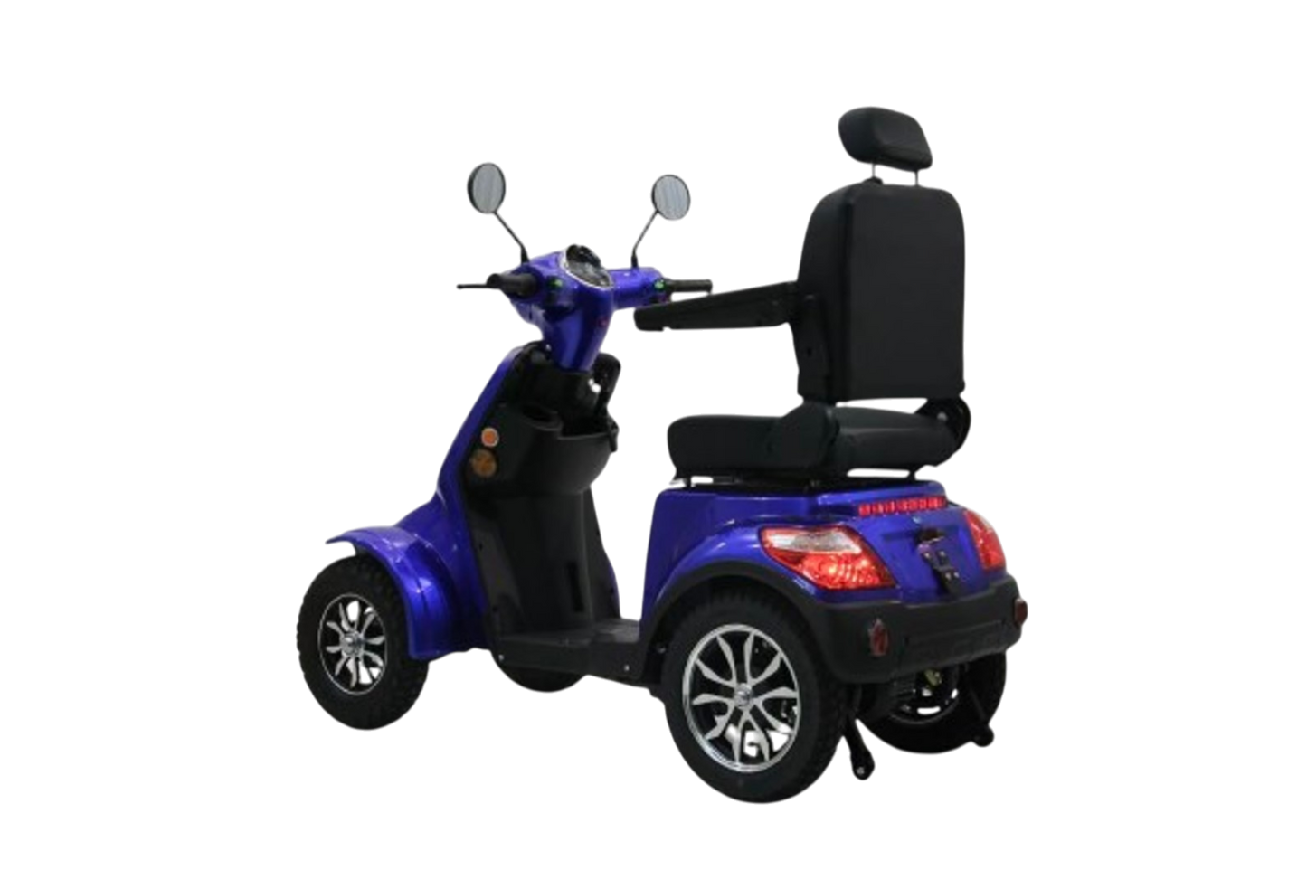 Blå 4-hjulet elscooter – Kraftig 1000W mobilitetsscooter med lang rækkevidde