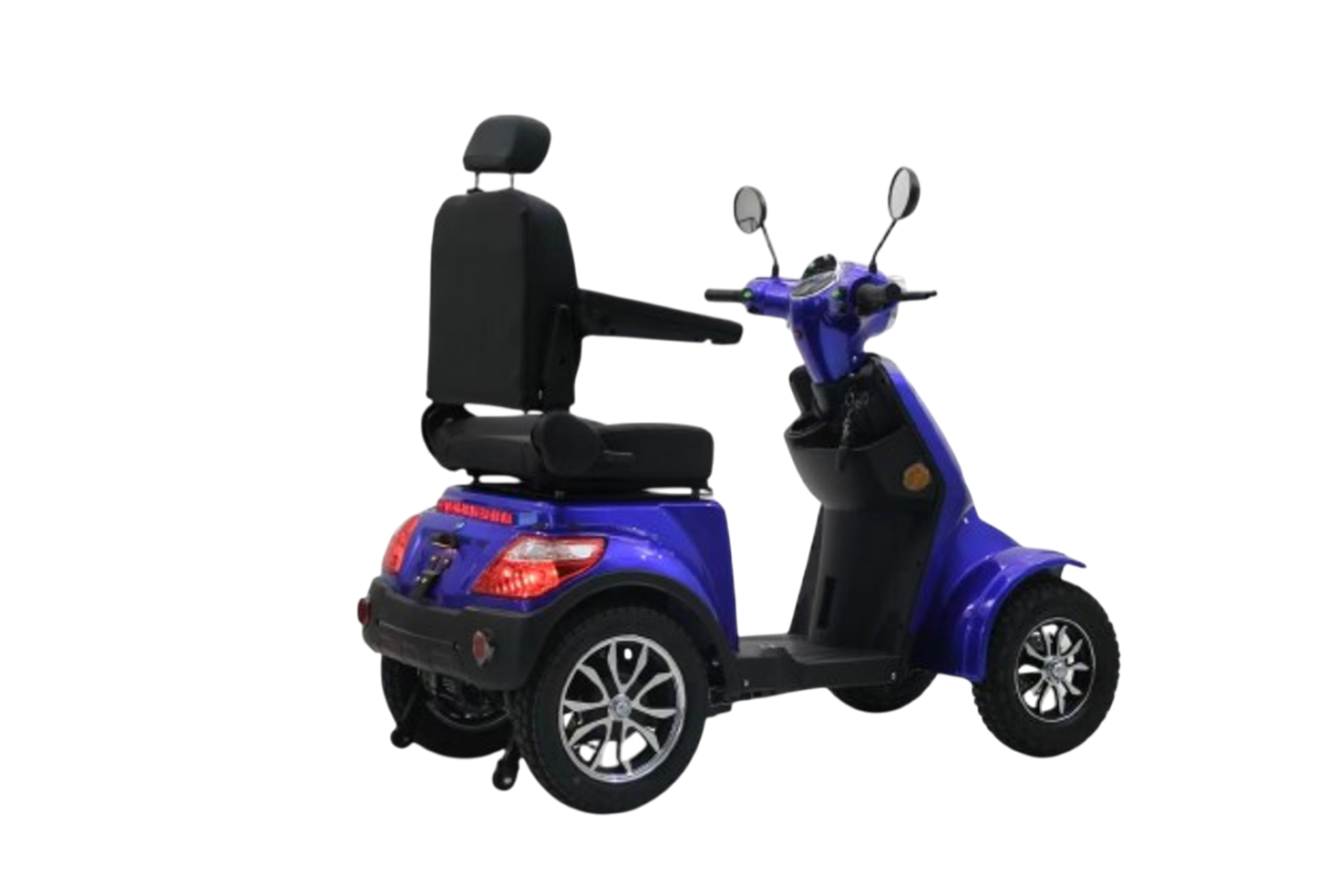 Blå 4-hjulet elscooter – Kraftig 1000W mobilitetsscooter med lang rækkevidde