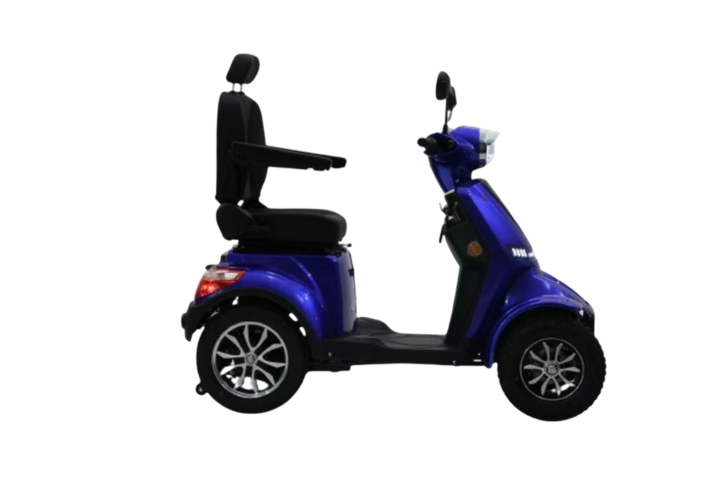 Blå 4-hjulet elscooter – Kraftig 1000W mobilitetsscooter med lang rækkevidde