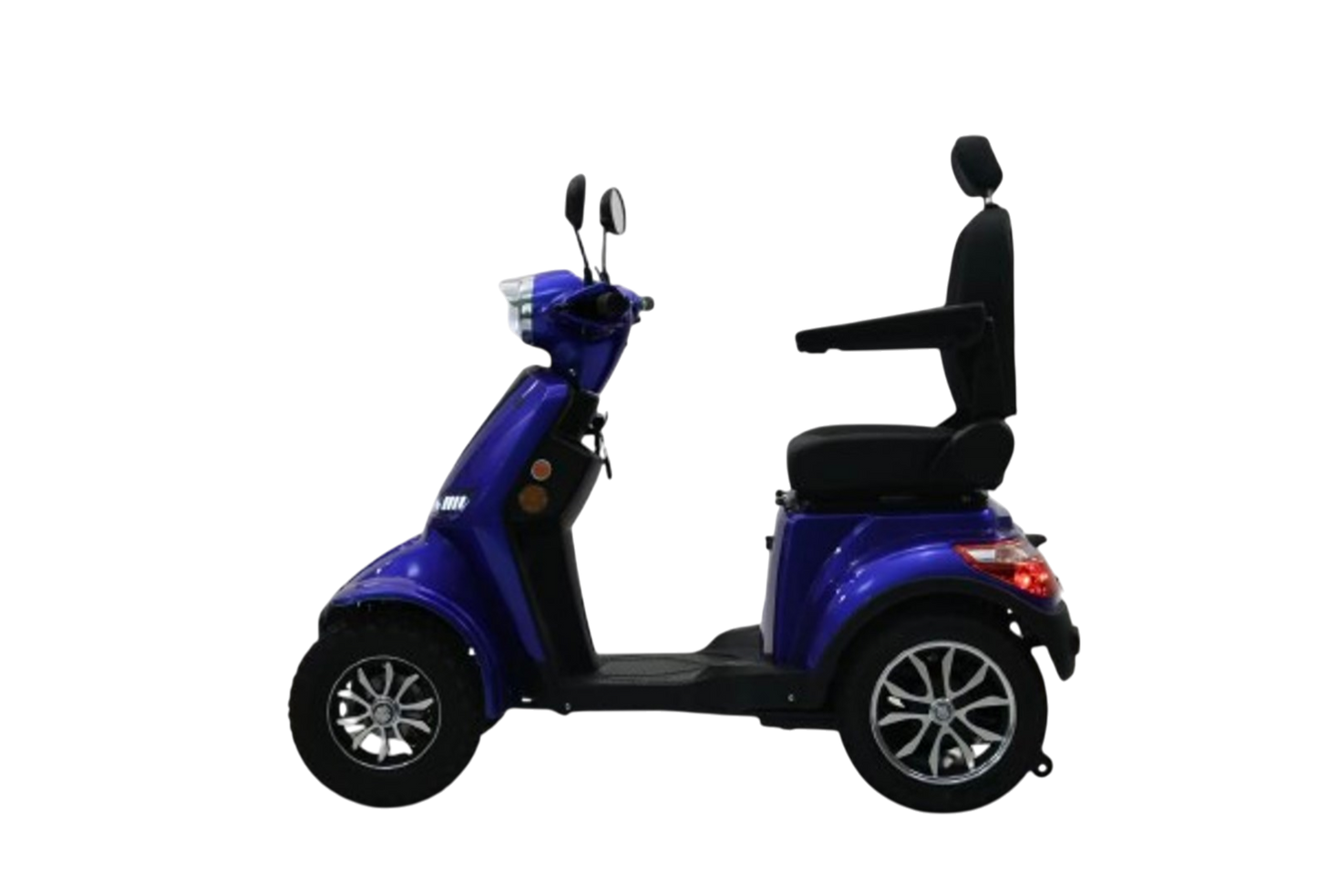 Blå 4-hjulet elscooter – Kraftig 1000W mobilitetsscooter med lang rækkevidde