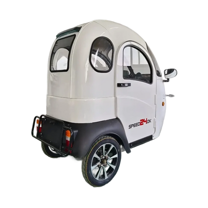 GreenCab Kabinescooter Hvid – Enkel Batteri | Op til 60 km & Uden Kørekort