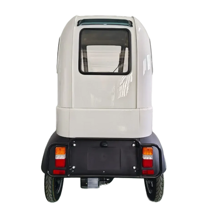 GreenCab Kabinescooter Hvid – Enkel Batteri | Op til 60 km & Uden Kørekort