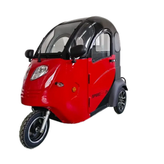 GreenCab Kabinescooter Rød/Sort – Enkel Batteri | Op til 60 km & Uden Kørekort