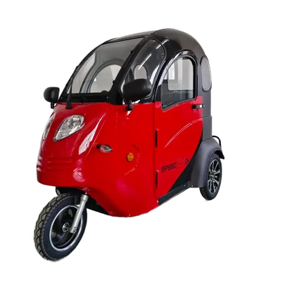 GreenCab Kabinescooter Rød/Sort – Enkel Batteri | Op til 60 km & Uden Kørekort