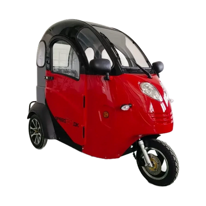 GreenCab Kabinescooter Rød/Sort – Enkel Batteri | Op til 60 km & Uden Kørekort