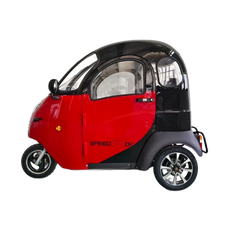 GreenCab Kabinescooter Rød/Sort – Dobbelt Batteri | Op til 100 km & Uden Kørekort
