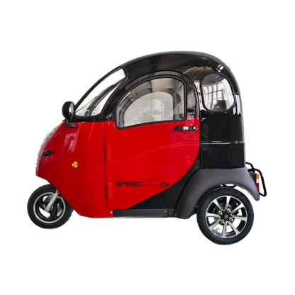 GreenCab Kabinescooter Rød/Sort – Enkel Batteri | Op til 60 km & Uden Kørekort