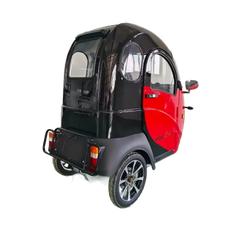 GreenCab Kabinescooter Rød/Sort – Dobbelt Batteri | Op til 100 km & Uden Kørekort