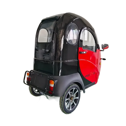 GreenCab Kabinescooter Rød/Sort – Enkel Batteri | Op til 60 km & Uden Kørekort